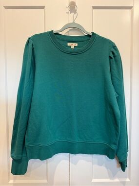 Molly Yeh Green/Teal Puff-Sleeve Sweatshirt